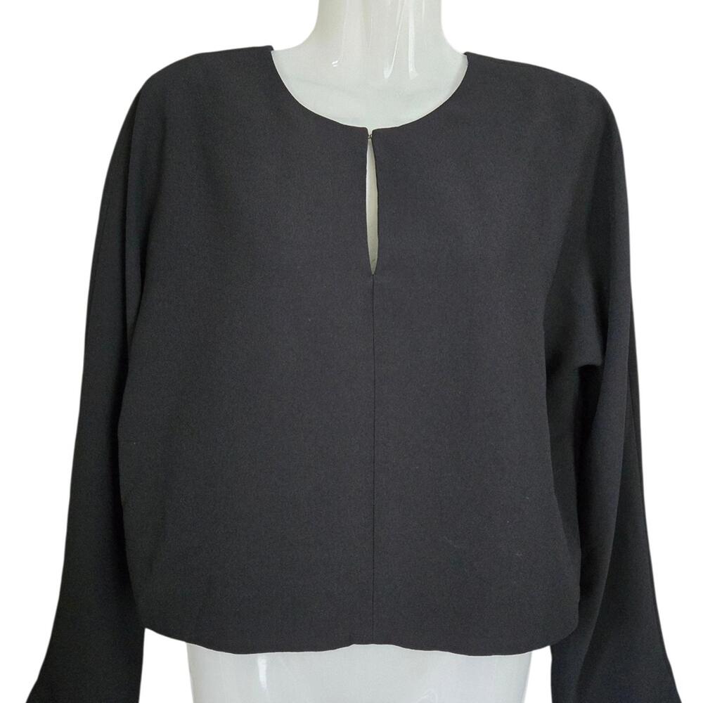 J Crew Black Long Sleeve Women's Top‎ with Keyhole Detail